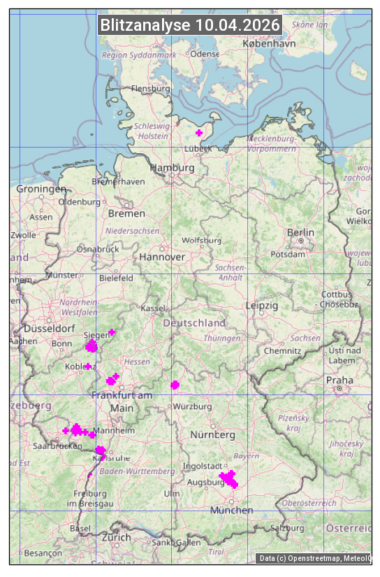 Karte mit Unwetteranalyse
