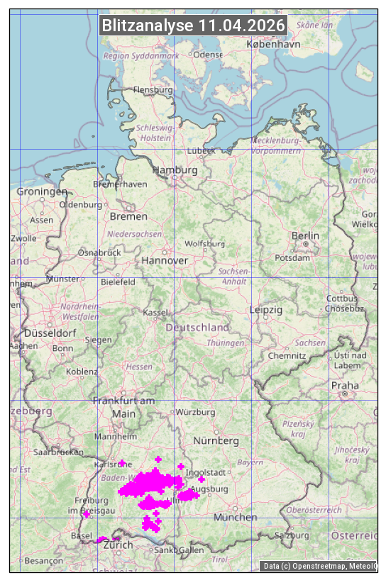 Karte mit Unwetteranalyse