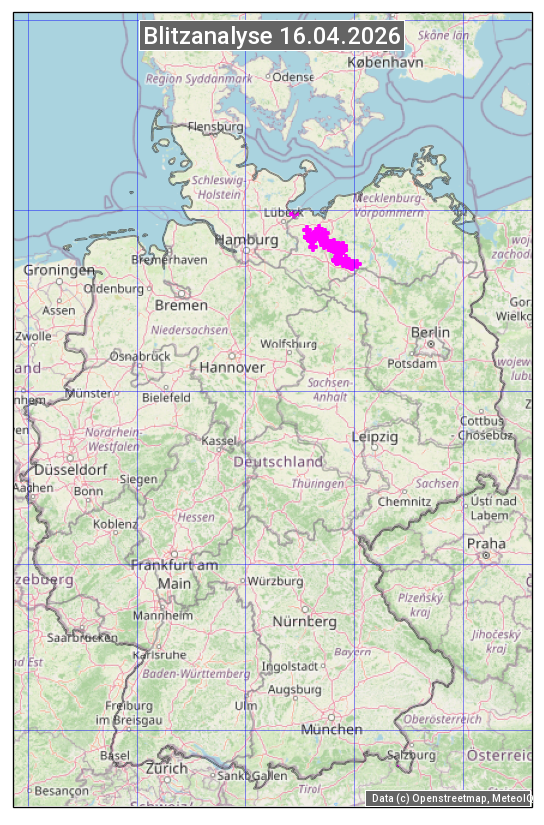 Karte mit Unwetteranalyse