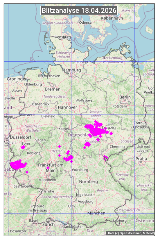 Karte mit Unwetteranalyse