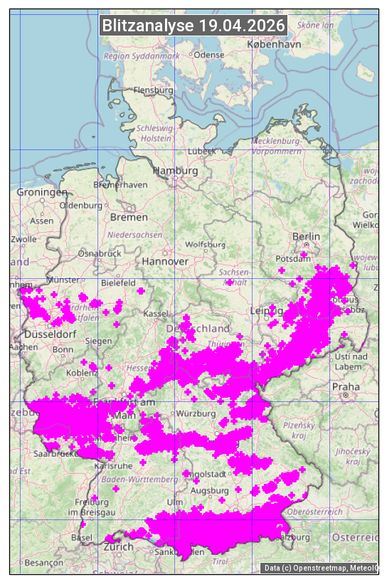 Karte mit Unwetteranalyse