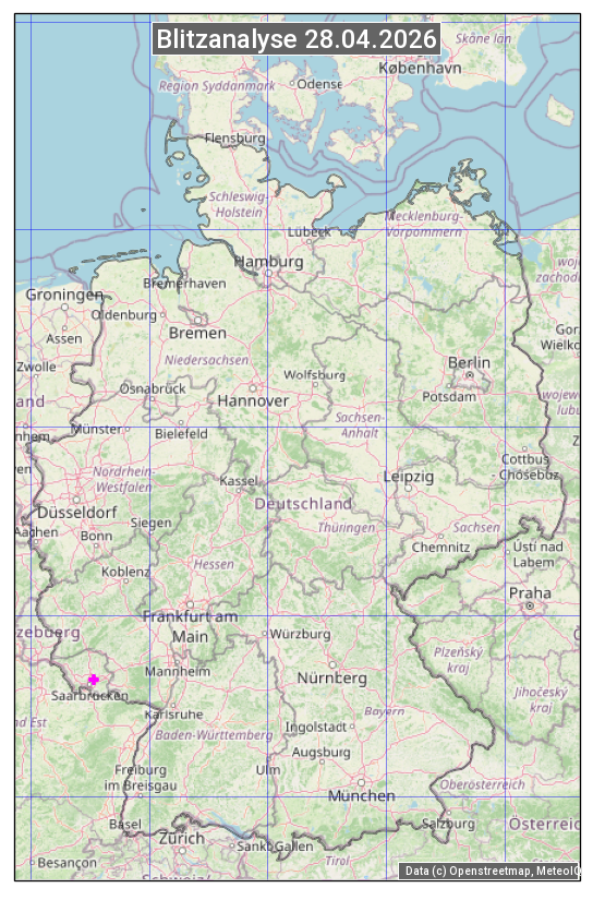 Karte mit Unwetteranalyse