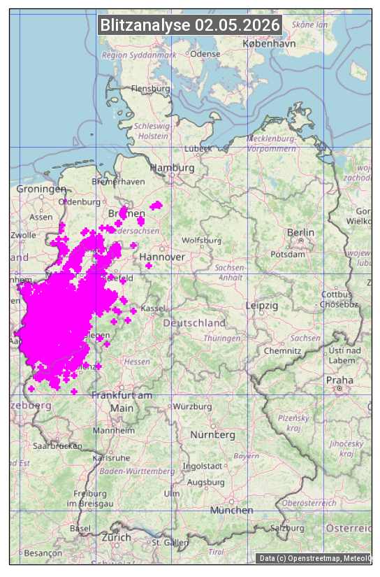 Karte mit Unwetteranalyse