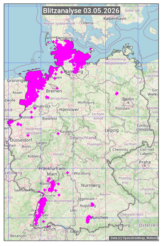 Karte mit Unwetteranalyse