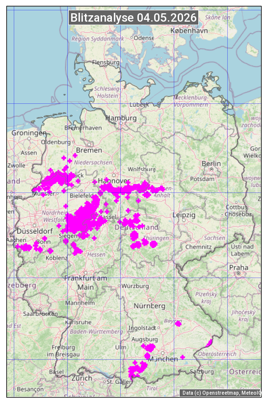 Karte mit Unwetteranalyse