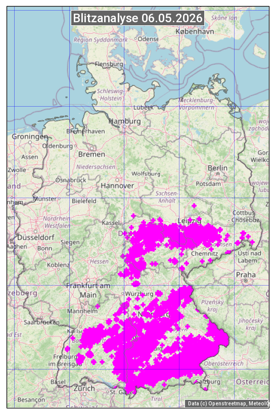 Karte mit Unwetteranalyse