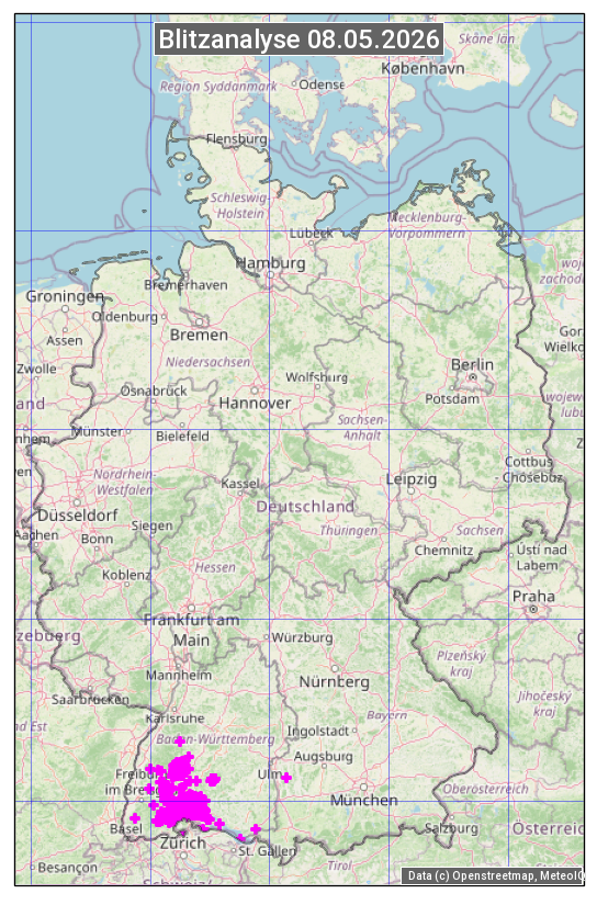Karte mit Unwetteranalyse