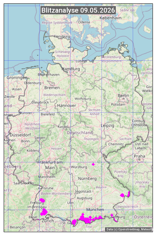 Karte mit Unwetteranalyse