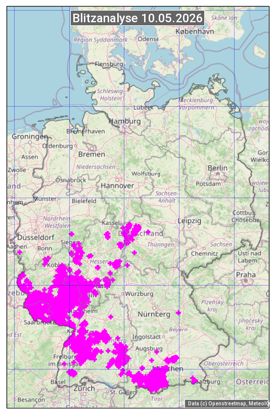 Karte mit Unwetteranalyse