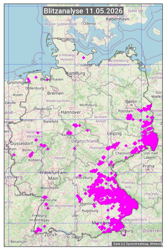 Karte mit Unwetteranalyse