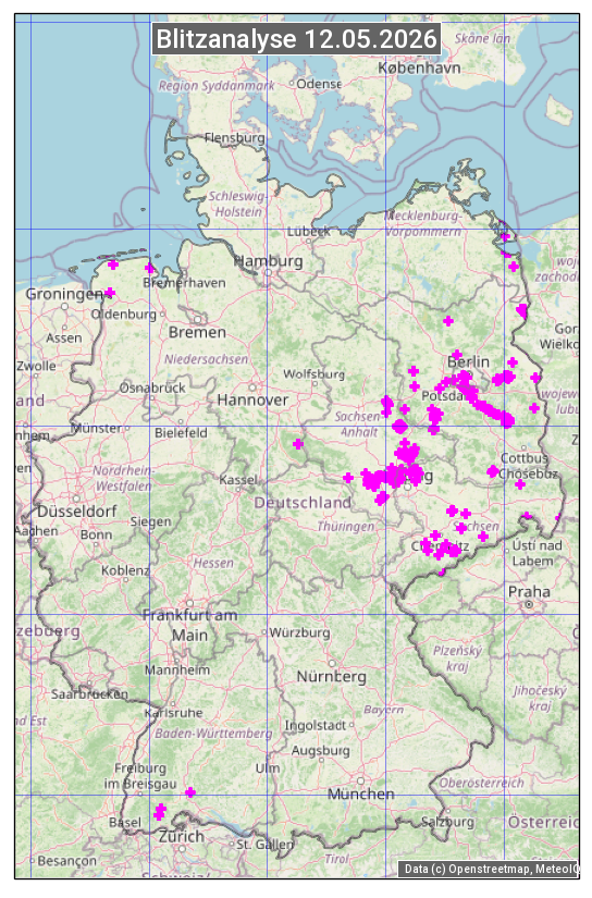 Karte mit Unwetteranalyse