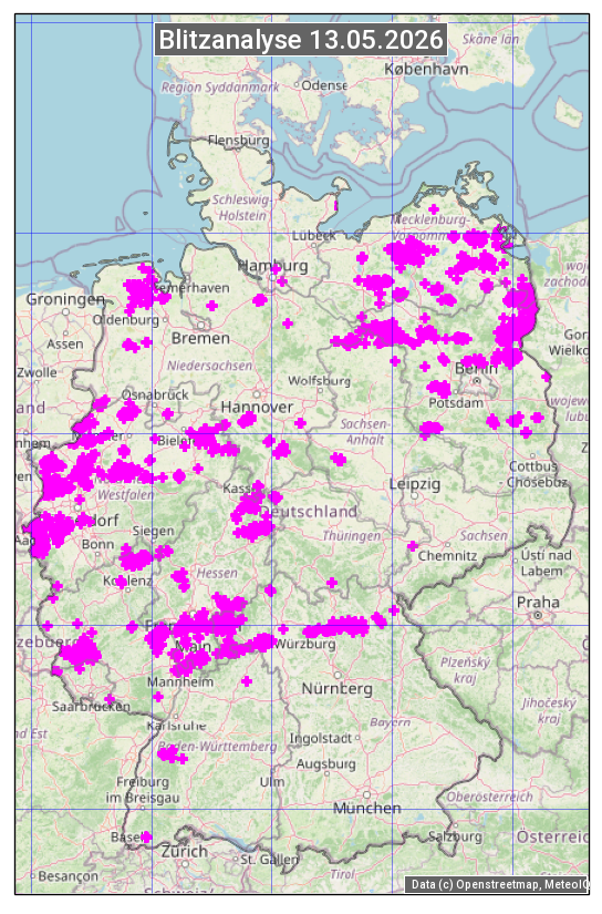 Karte mit Unwetteranalyse