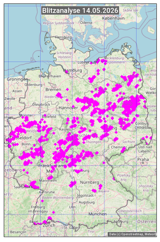 Karte mit Unwetteranalyse