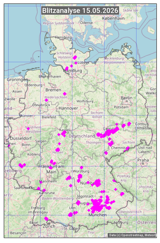 Karte mit Unwetteranalyse