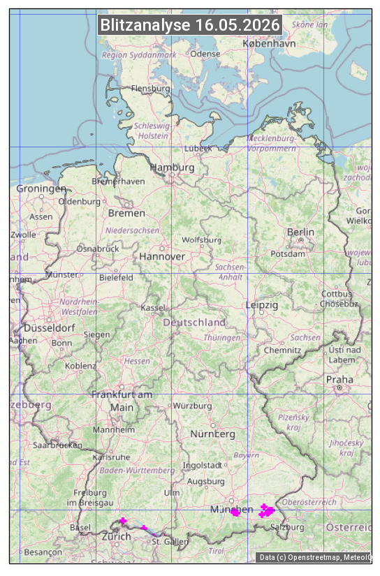 Karte mit Unwetteranalyse