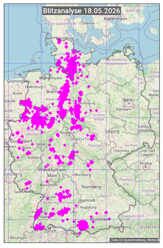 Karte mit Unwetteranalyse