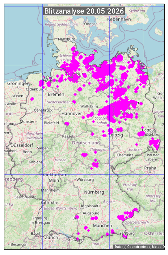 Karte mit Unwetteranalyse