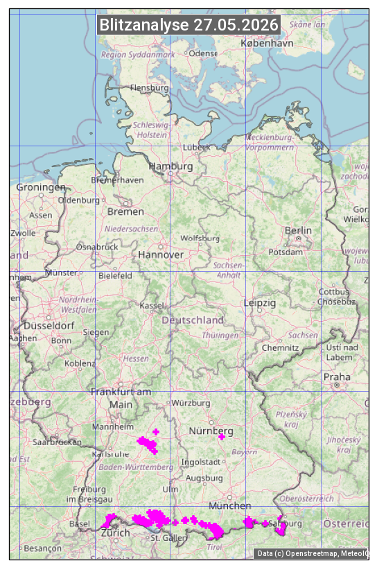 Karte mit Unwetteranalyse