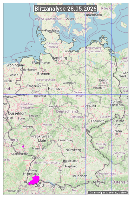 Karte mit Unwetteranalyse