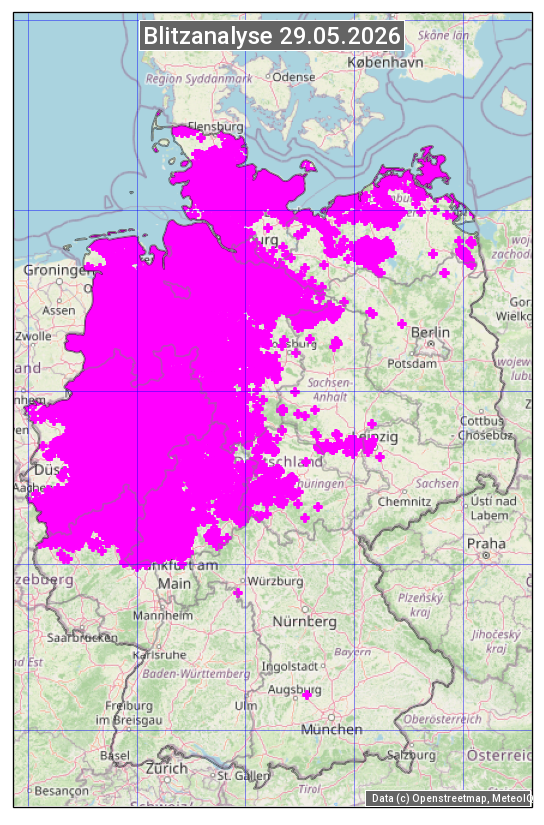 Karte mit Unwetteranalyse