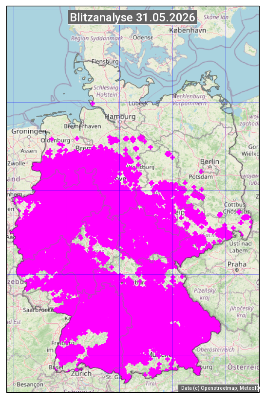 Karte mit Unwetteranalyse