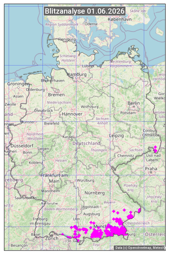 Karte mit Unwetteranalyse