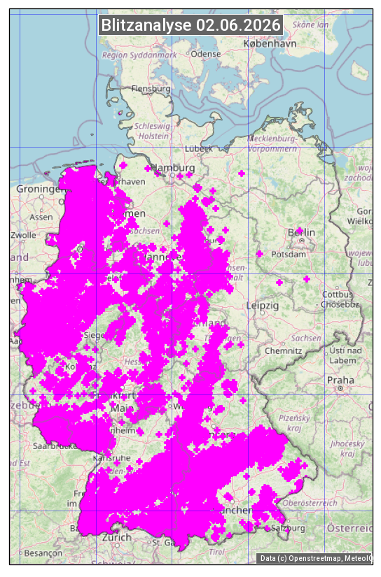 Karte mit Unwetteranalyse