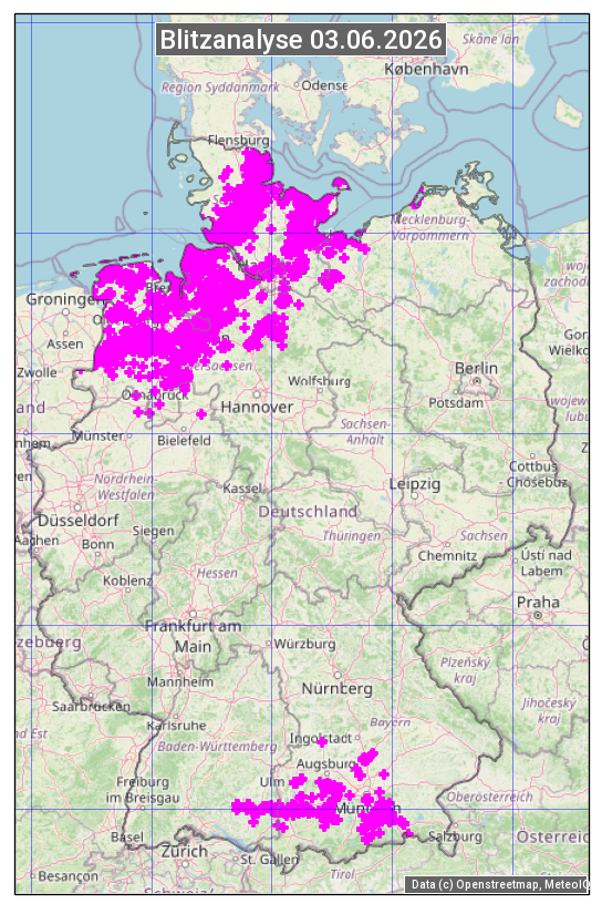 Karte mit Unwetteranalyse