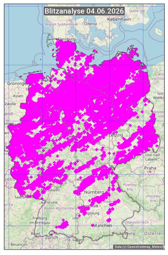 Karte mit Unwetteranalyse