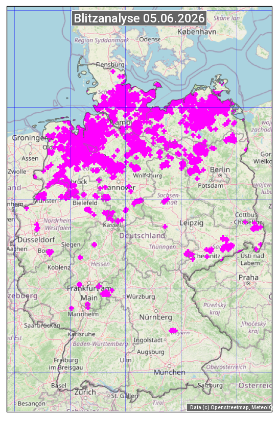 Karte mit Unwetteranalyse