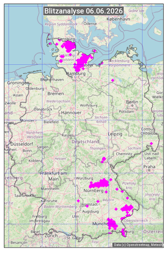 Karte mit Unwetteranalyse