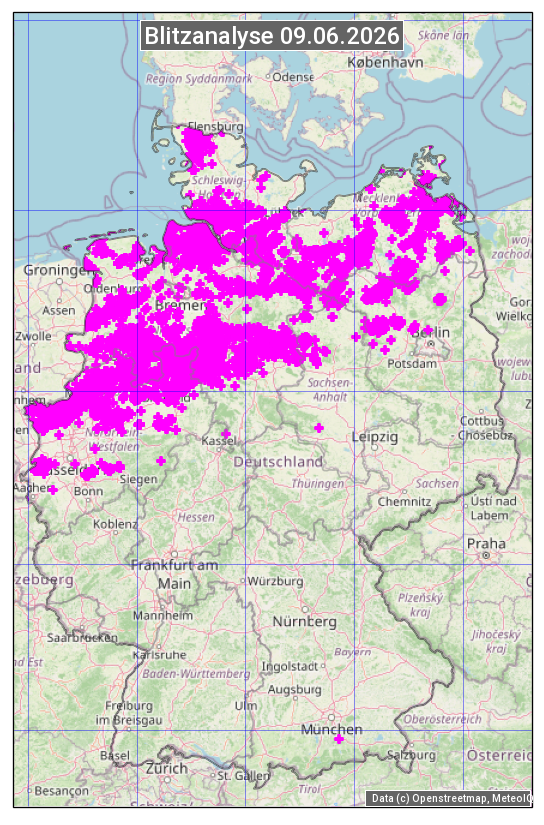 Karte mit Unwetteranalyse