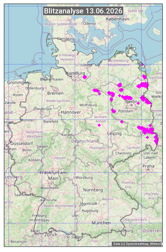 Karte mit Unwetteranalyse