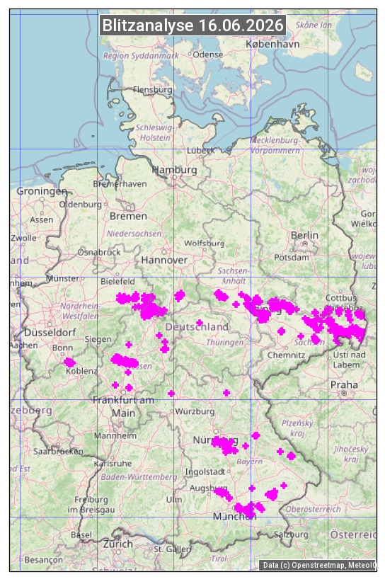 Karte mit Unwetteranalyse