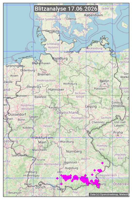 Karte mit Unwetteranalyse