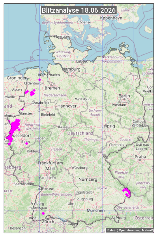 Karte mit Unwetteranalyse