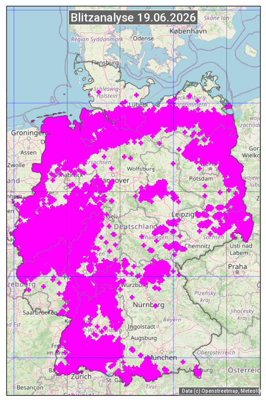 Karte mit Unwetteranalyse