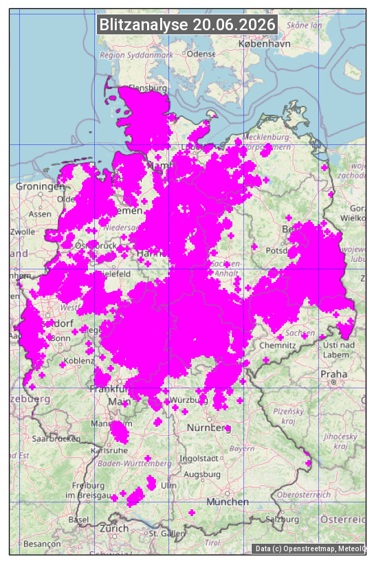 Karte mit Unwetteranalyse
