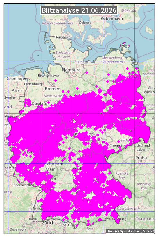 Karte mit Unwetteranalyse