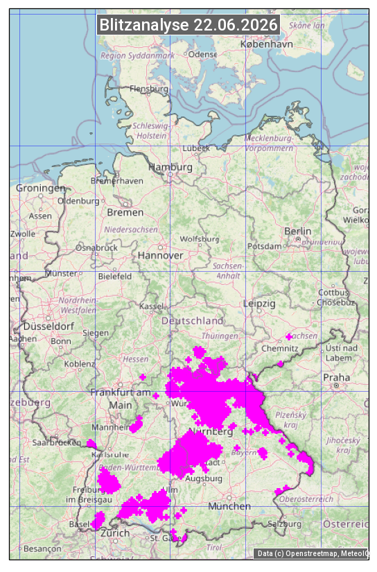 Karte mit Unwetteranalyse