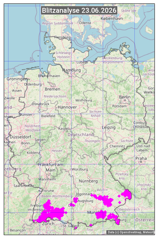 Karte mit Unwetteranalyse