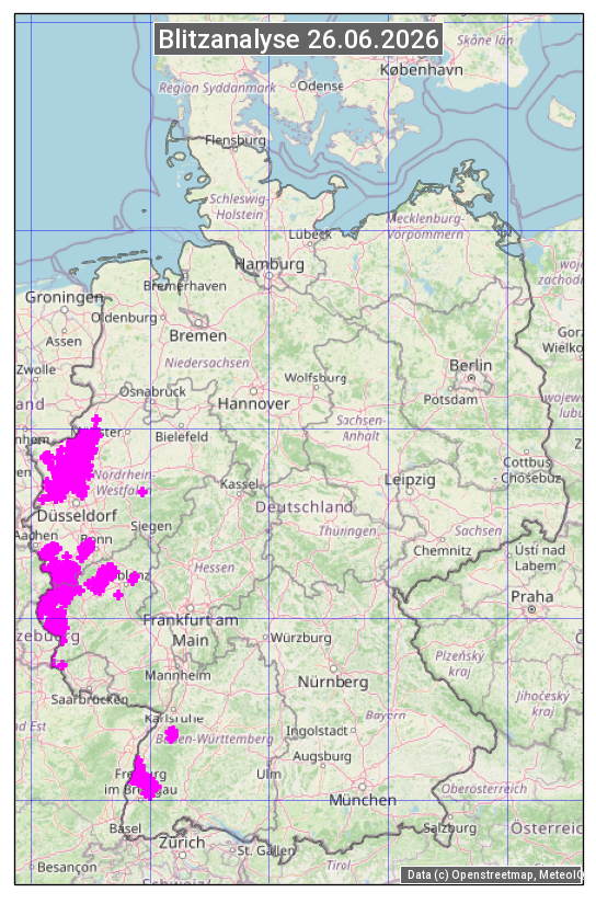 Karte mit Unwetteranalyse