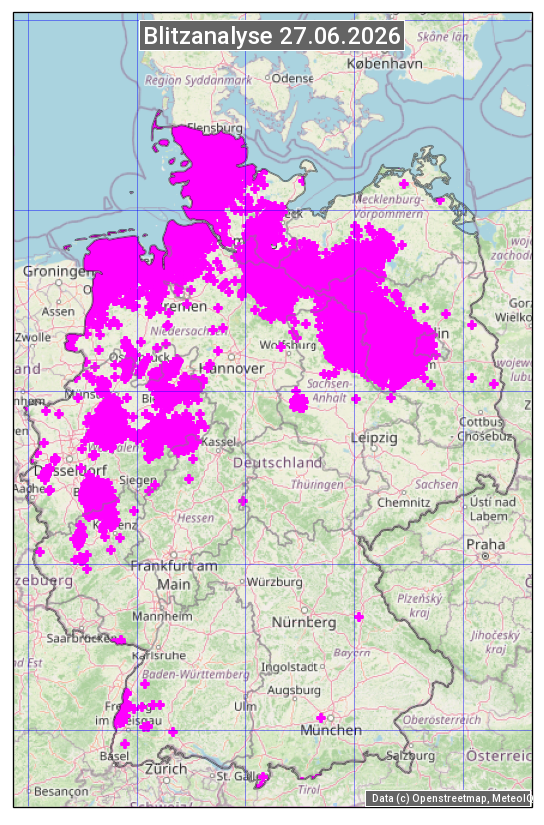 Karte mit Unwetteranalyse