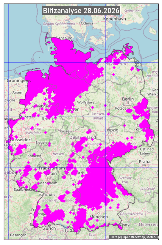 Karte mit Unwetteranalyse