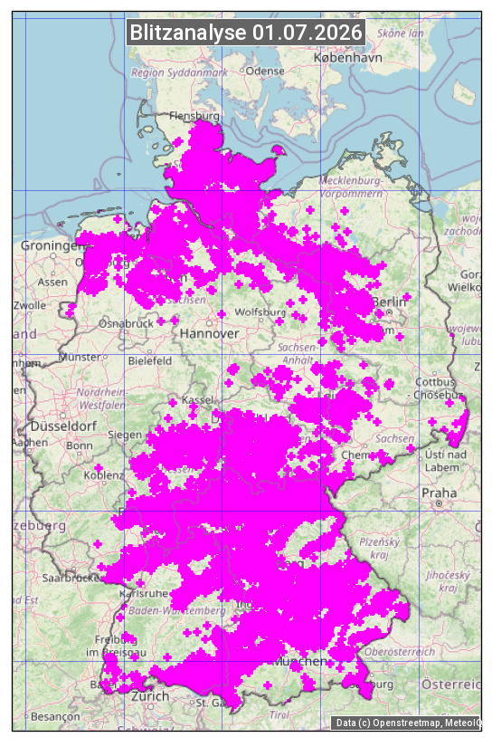 Karte mit Unwetteranalyse