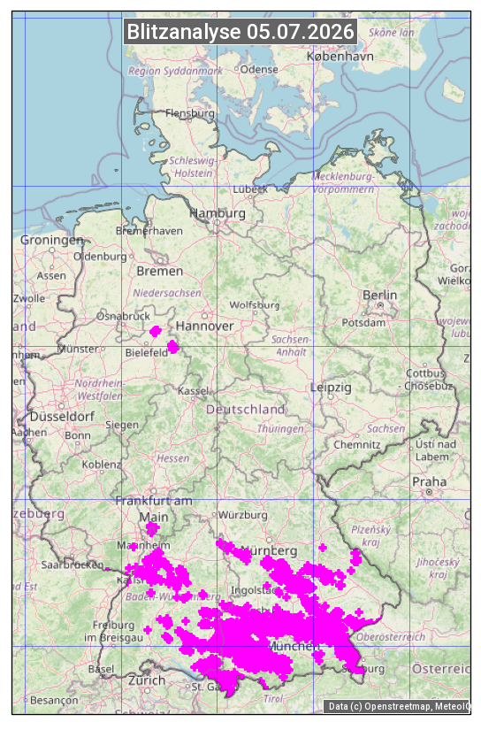 Karte mit Unwetteranalyse
