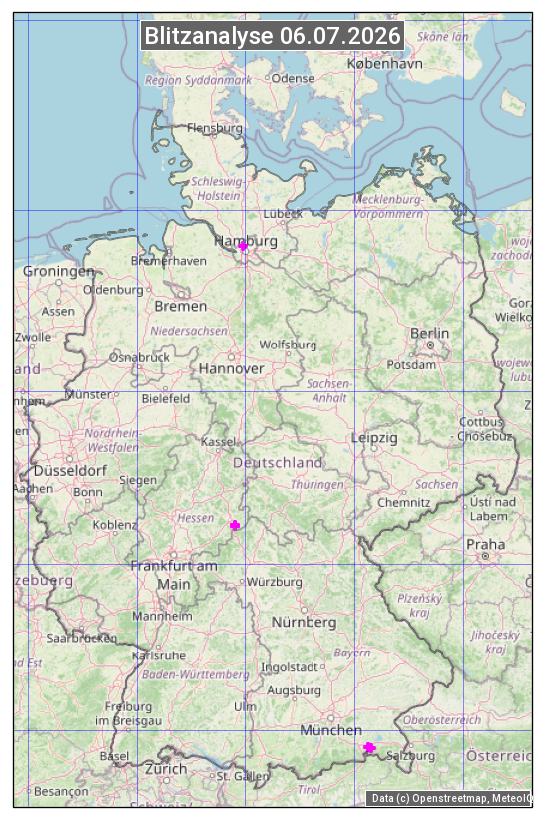 Karte mit Unwetteranalyse