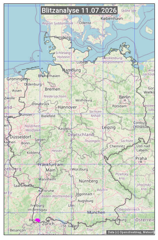 Karte mit Unwetteranalyse