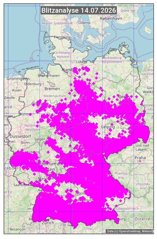 Karte mit Unwetteranalyse