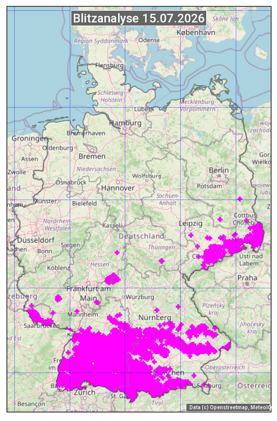 Karte mit Unwetteranalyse